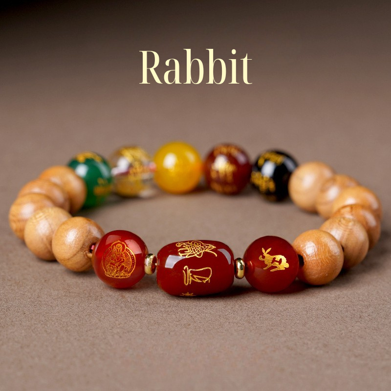 12 Zodiac Bracelet｜Peach Wood Wealth God & Buddha Protection