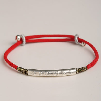 Red String Bracelet｜Tibetan Buddhist Handmade Mani Mantra Lucky Charm