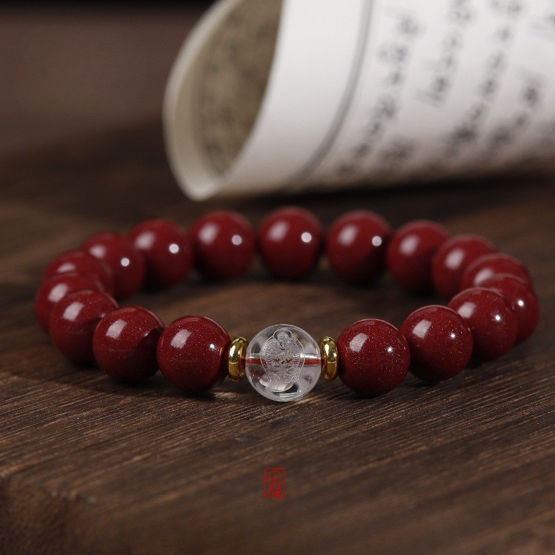 12 Zodiac Bracelet｜Cinnabar & Clear Quartz Buddha for Birth Year