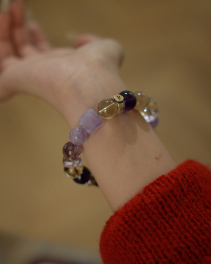 Monkey Blessing, Mixed Crystal Bracelet, Shield Your Year
