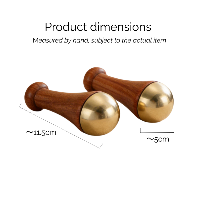 Massage Tool | Brass Massage Hammer - Rosewood Handle for Face & Dai Meridian Massage
