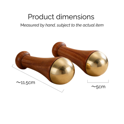 Massage Tool | Brass Massage Hammer - Rosewood Handle for Face & Dai Meridian Massage