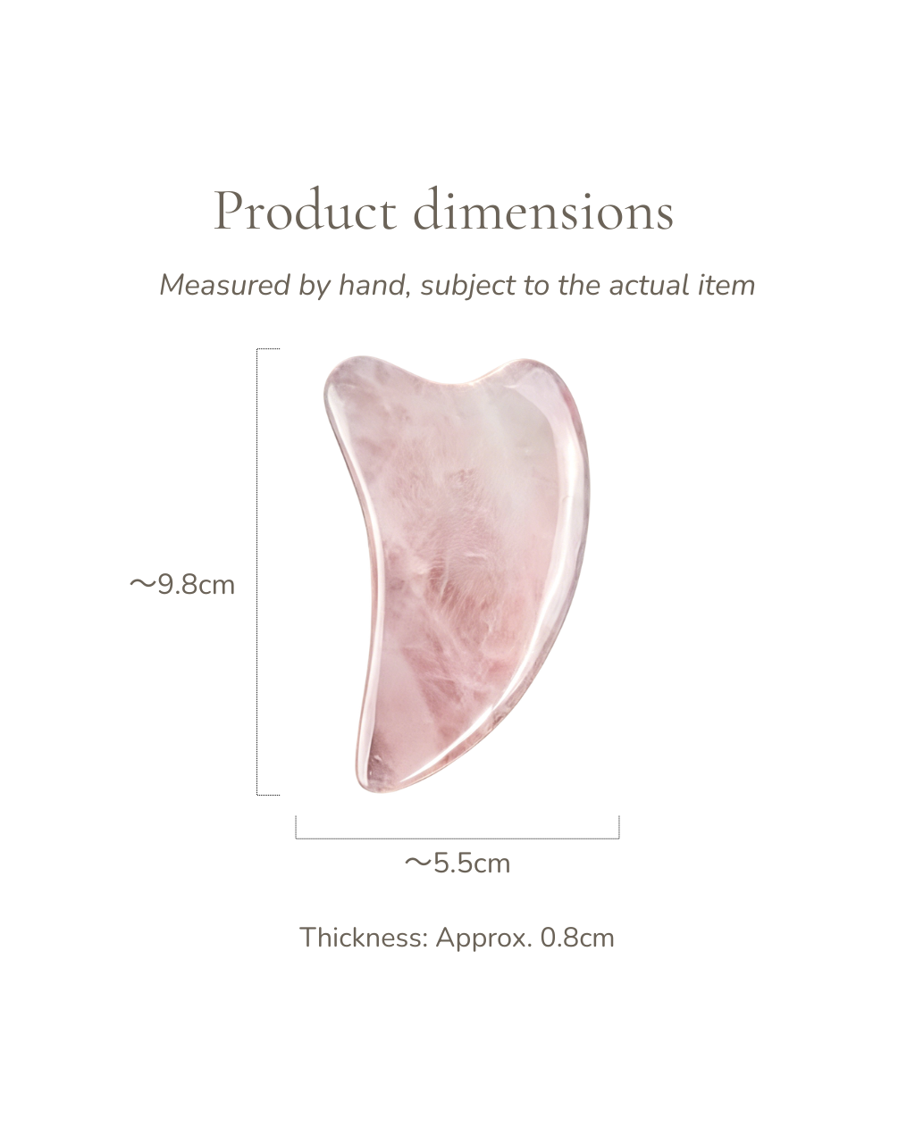 Large Crystal Gua Sha Board - Rose Quartz