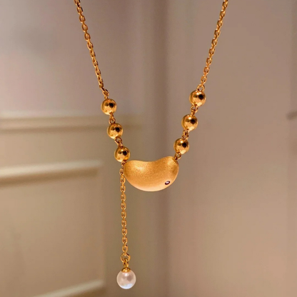 Gold-Plated 925 Silver｜ Cashew Jewelry Set (Bracelet+Necklace)