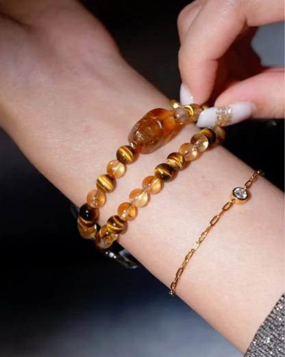 Watch Band – Golden Osmanthus Citrine Pixiu, Prosperity