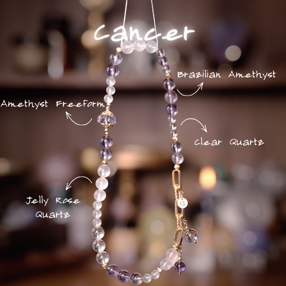 2026 Cancer Double-Wrap Bracelet | Transformation Stone Jelly Pink Crystal