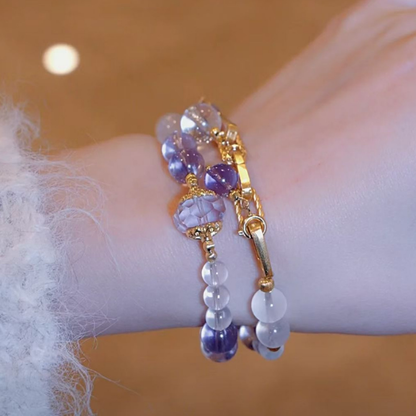 2026 Cancer Double-Wrap Bracelet | Transformation Stone Jelly Pink Crystal