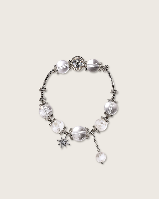 Zero Chill, Snowflake Obsidian & Clear Quartz Bracelet, Purify Your Energy