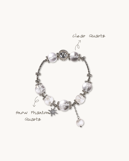 Zero Chill, Snowflake Obsidian & Clear Quartz Bracelet, Purify Your Energy