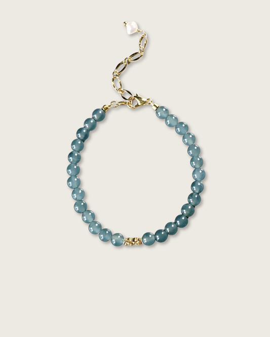 Everluck Blue Water Jadeite Bracelet, Smooth Fortune