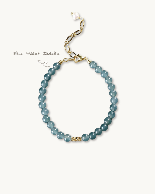 Everluck Blue Water Jadeite Bracelet, Smooth Fortune