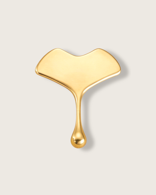 Fan-Shaped Gua Sha Board - Brass, For Face & Neck