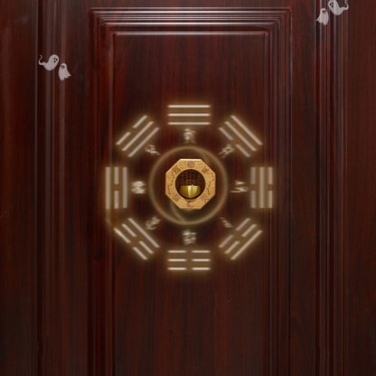 Bagua Peach Wood & Brass Talisman Door Chime | Feng Shui Protection & Energy Harmony