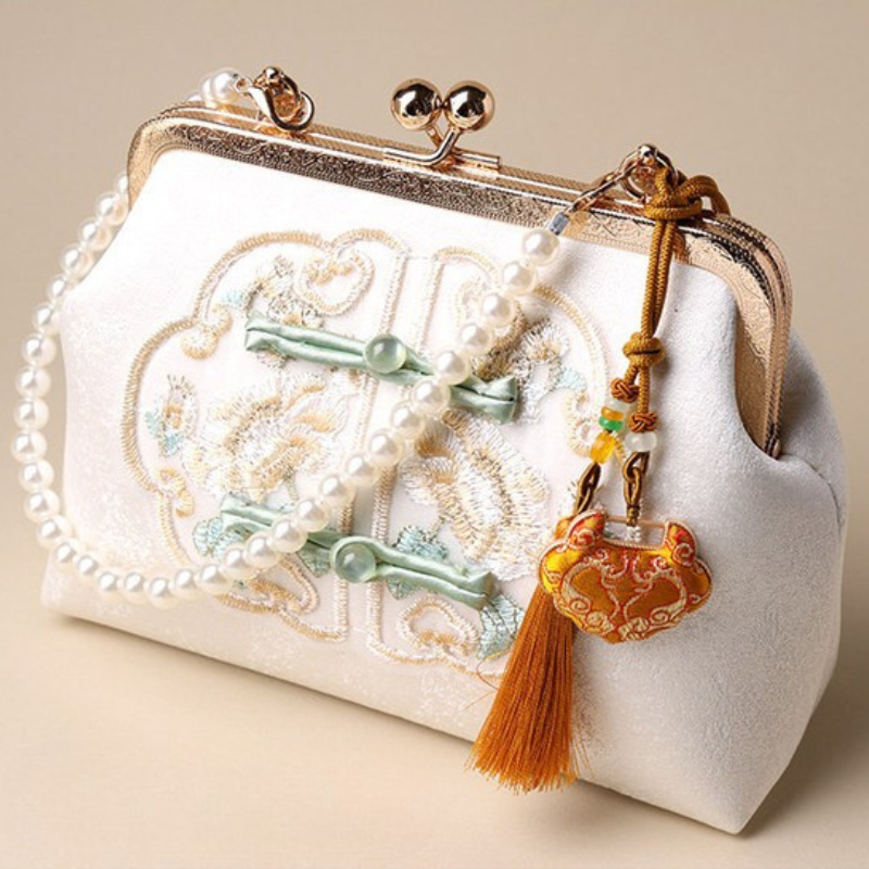Ruyi Lock Amulet Charm | Chinese Embroidery Song Jin Protective Symbol