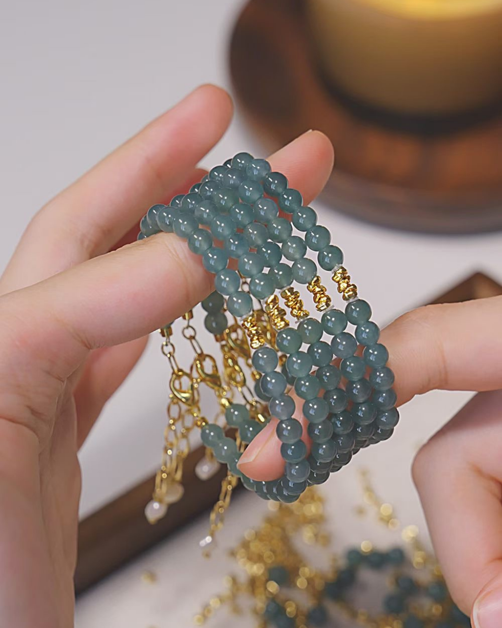 Everluck Blue Water Jadeite Bracelet, Smooth Fortune
