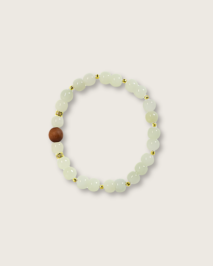 Sandalwood & Hetian Jade Bracelet, Find Stillness