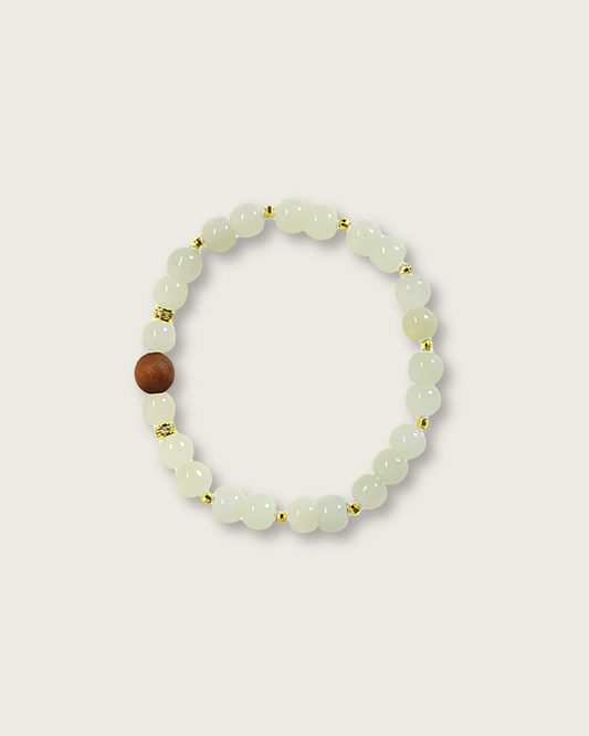Sandalwood & Hetian Jade Bracelet, Find Stillness