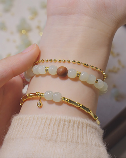 Sandalwood & Hetian Jade Bracelet, Find Stillness