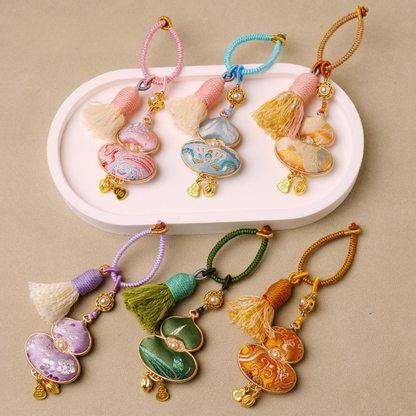 Embroidered Gourd Charm | Classic Symbol of Good Fortune with Braided Tassel