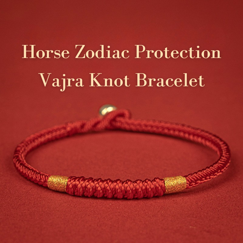 Red String Bracelet｜Wish-Fulfilling - Vajra, Joy & Peace Knots