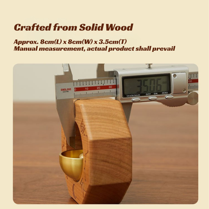 Bagua Peach Wood & Brass Talisman Door Chime | Feng Shui Protection & Energy Harmony