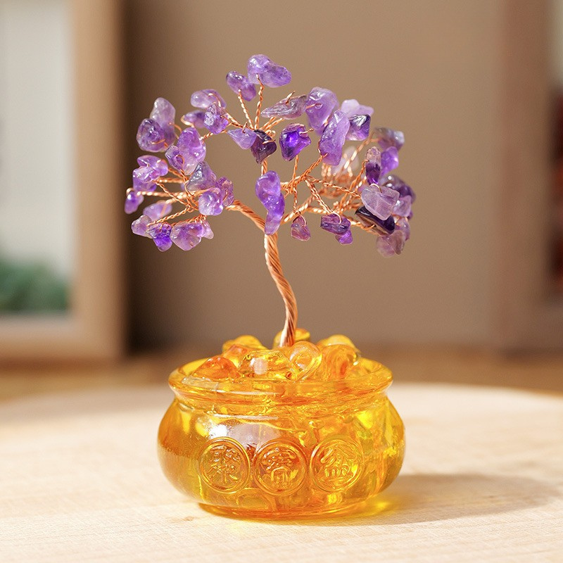 Amethyst Feng Shui Tree For Wisdom - Focus & Study Planter