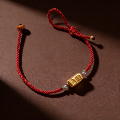 Red String Bracelet｜S925 Silver Gold Ingot Vajra Lucky Ball Dragon Design