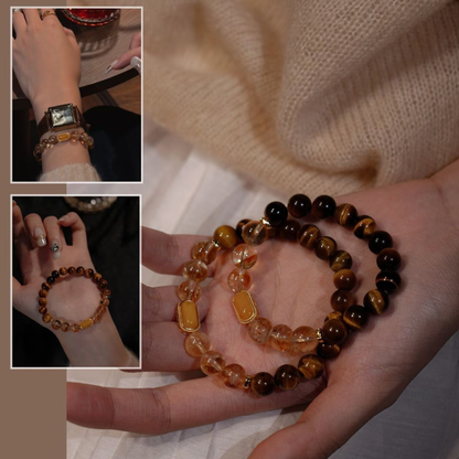 Bracelet｜Amber Glow Tiger's Eye & Citrine for Confidence Communication Wealth