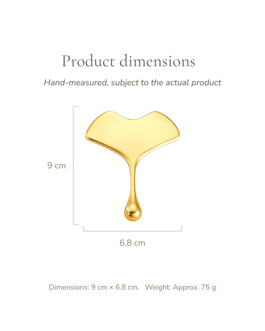 Fan-Shaped Gua Sha Board - Brass, For Face & Neck