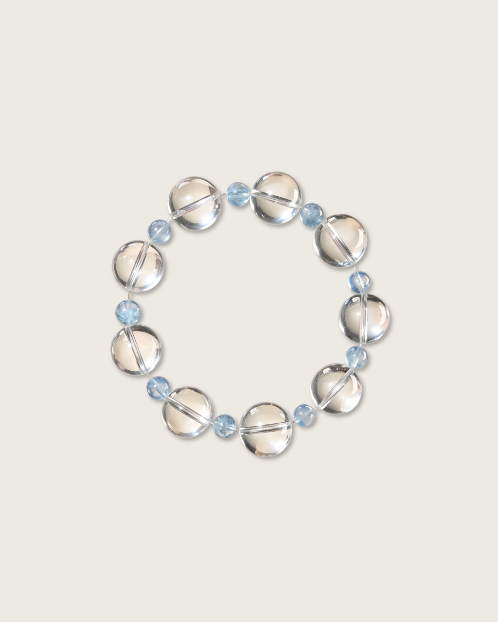 Thawing Ice, Clear Quartz & Aquamarine Bracelet, Boost Your Energy