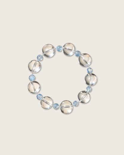 Thawing Ice, Clear Quartz & Aquamarine Bracelet, Boost Your Energy