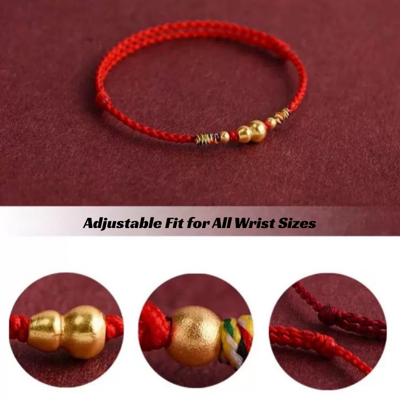 Red String Bracelet｜Gourd “Hulu”  - Luck, Health & Wealth Charm