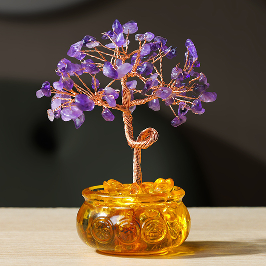 Amethyst Feng Shui Tree For Wisdom - Focus & Study Planter