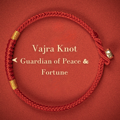 Red String Bracelet｜Wish-Fulfilling - Vajra, Joy & Peace Knots