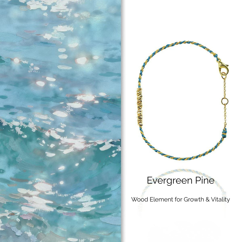 Bracelet | Five Elements Cord – Evergreen Pine —— Wood Element for Growth & Vitality