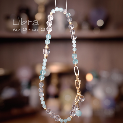 2026 Libra Double-Wrap Bracelet | Protection Stone Aquamarine