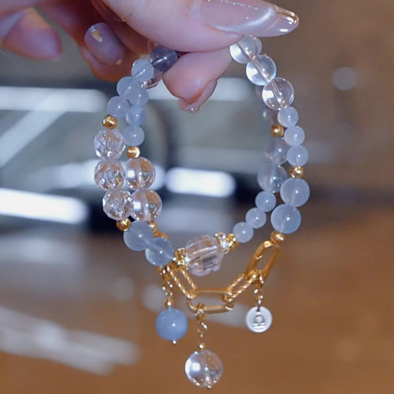 2026 Libra Double-Wrap Bracelet | Protection Stone Aquamarine