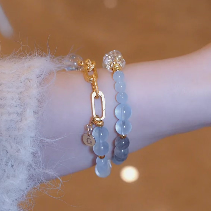2026 Libra Double-Wrap Bracelet | Protection Stone Aquamarine