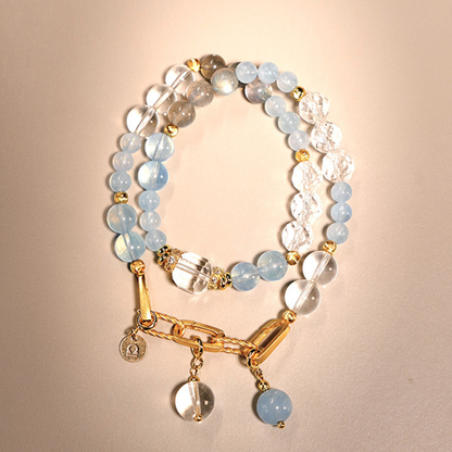 2026 Libra Double-Wrap Bracelet | Protection Stone Aquamarine