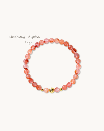 Persimmon‑Wishes, Nanhong Agate Bracelet, Boost Your Influence