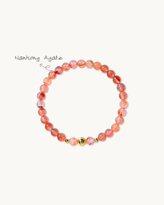Persimmon‑Wishes, Nanhong Agate Bracelet, Boost Your Influence