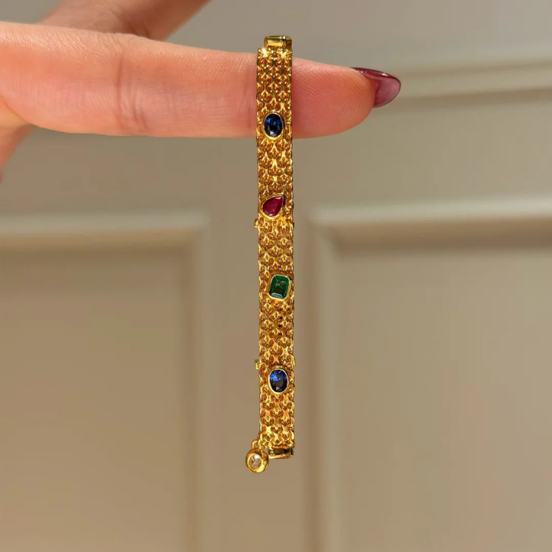 Gold-Plated 925 Silver｜Multi-Treasure Link Bracelet – Fortune & Prosperity