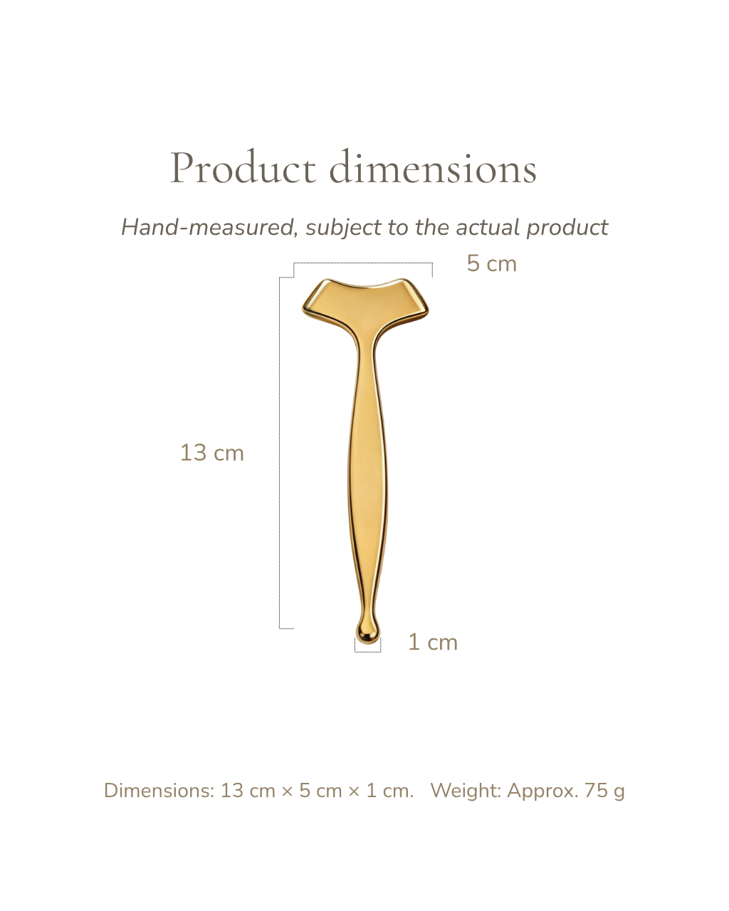 T-Shape Gua Sha Tool - Brass, For Face & Acupoint Pressure