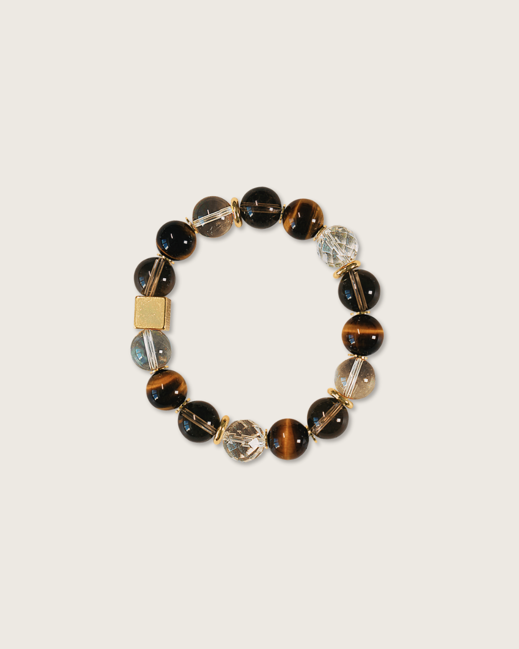 Four-Way Fortune, Tiger Eye & Clear Quartz Bracelet, Attract Wealth