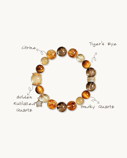 Golden Path, Citrine & Tiger Eye Bracelet, Grow Your Wealth