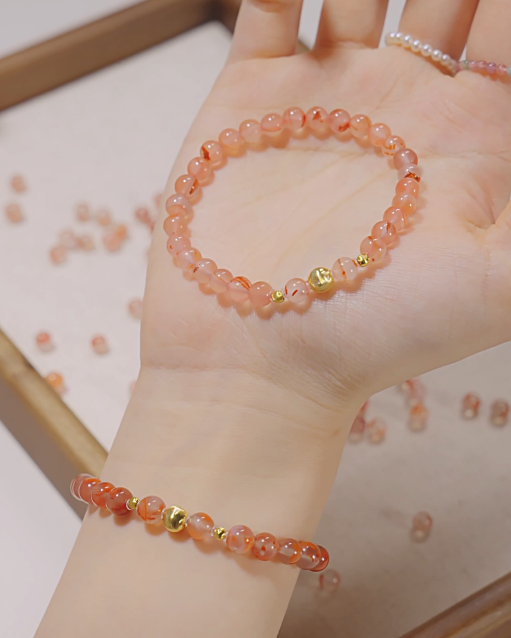 Persimmon‑Wishes, Nanhong Agate Bracelet, Boost Your Influence