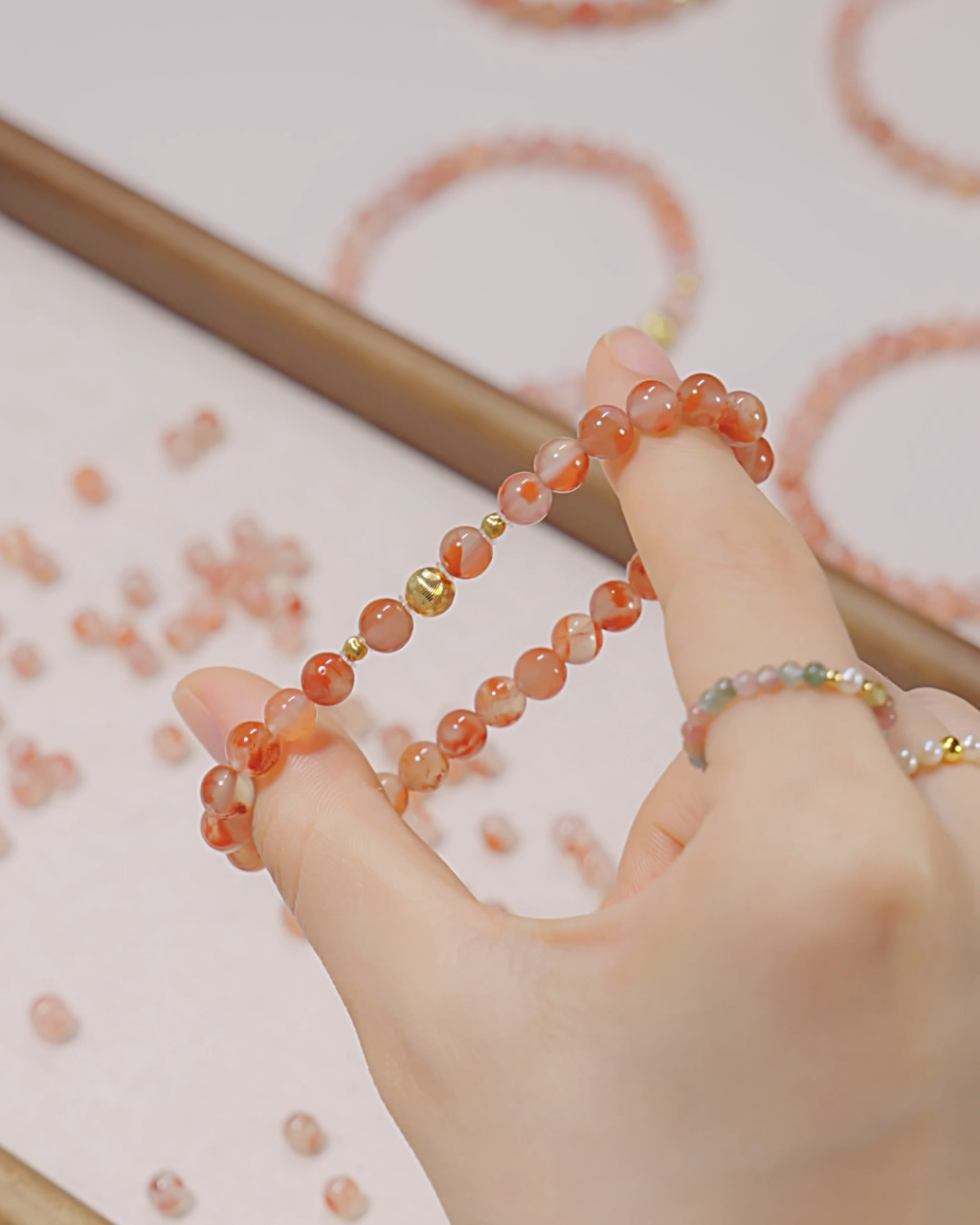 Persimmon‑Wishes, Nanhong Agate Bracelet, Boost Your Influence