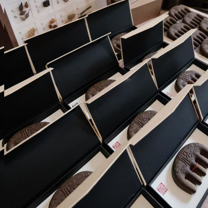 Hexiang Wooden Comb - Handmade with 7 Chinese Herbs, for Scalp Massage & Aromatherapy