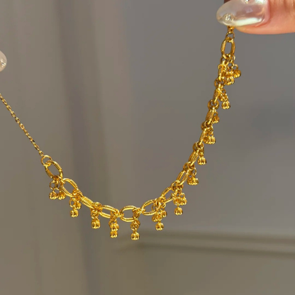 Gold-Plated 925 Silver｜Bountiful Little Pumpkin Bracelet - Gold Chain with Bell for Harvest Luck & Joy