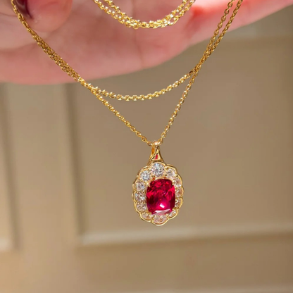 Gold-Plated 925 Silver｜Year of the Horse Red Three-Treasure Jewelry Set – New Year Blessings